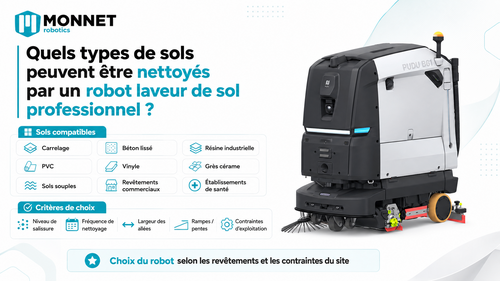 Quels types de sols peuvent &ecirc;tre nettoy&eacute;s par un robot laveur de sol professionnel ?